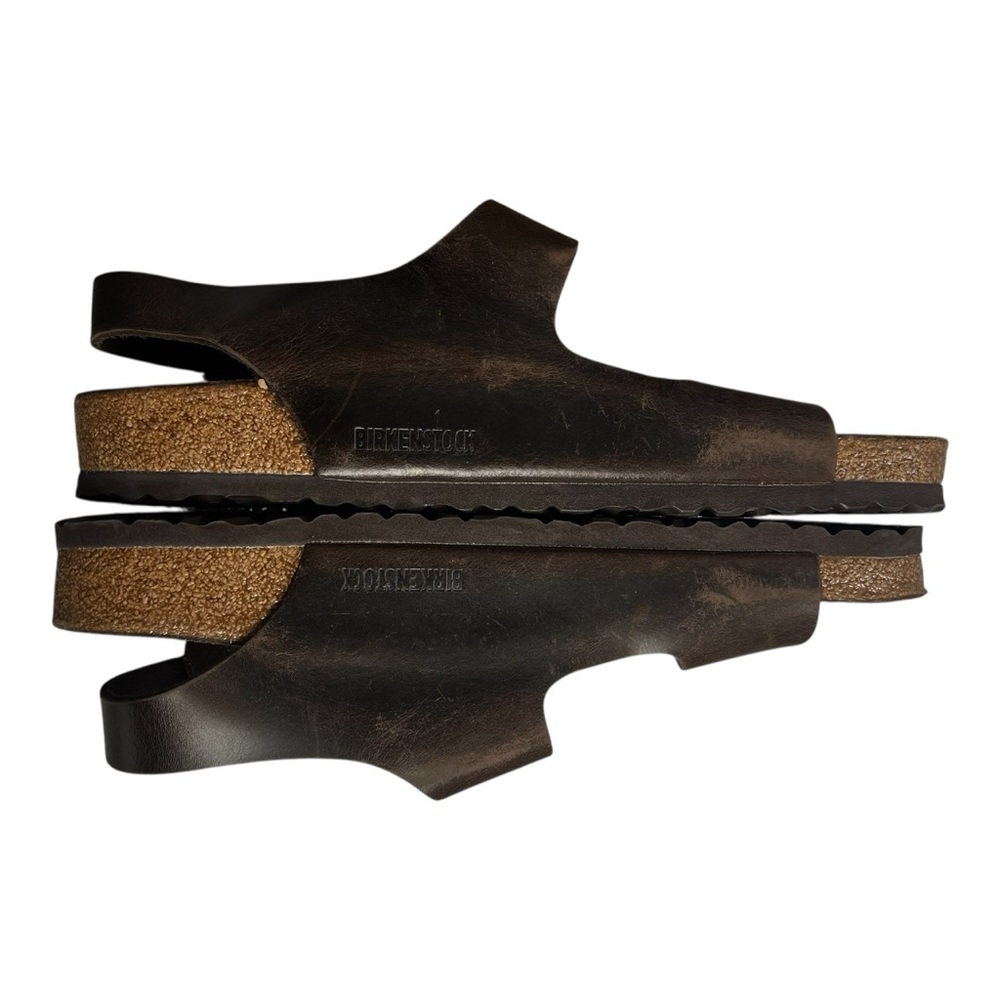 Birkenstock Milano Sandals EU 45 / US 12 - Brown Oiled Leather Soft Footbed - Picture 8 of 10